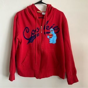 Sesame Street Jerry Leigh 2004 XL Cookie Monster Full Zip Hooded Sweatshirt.